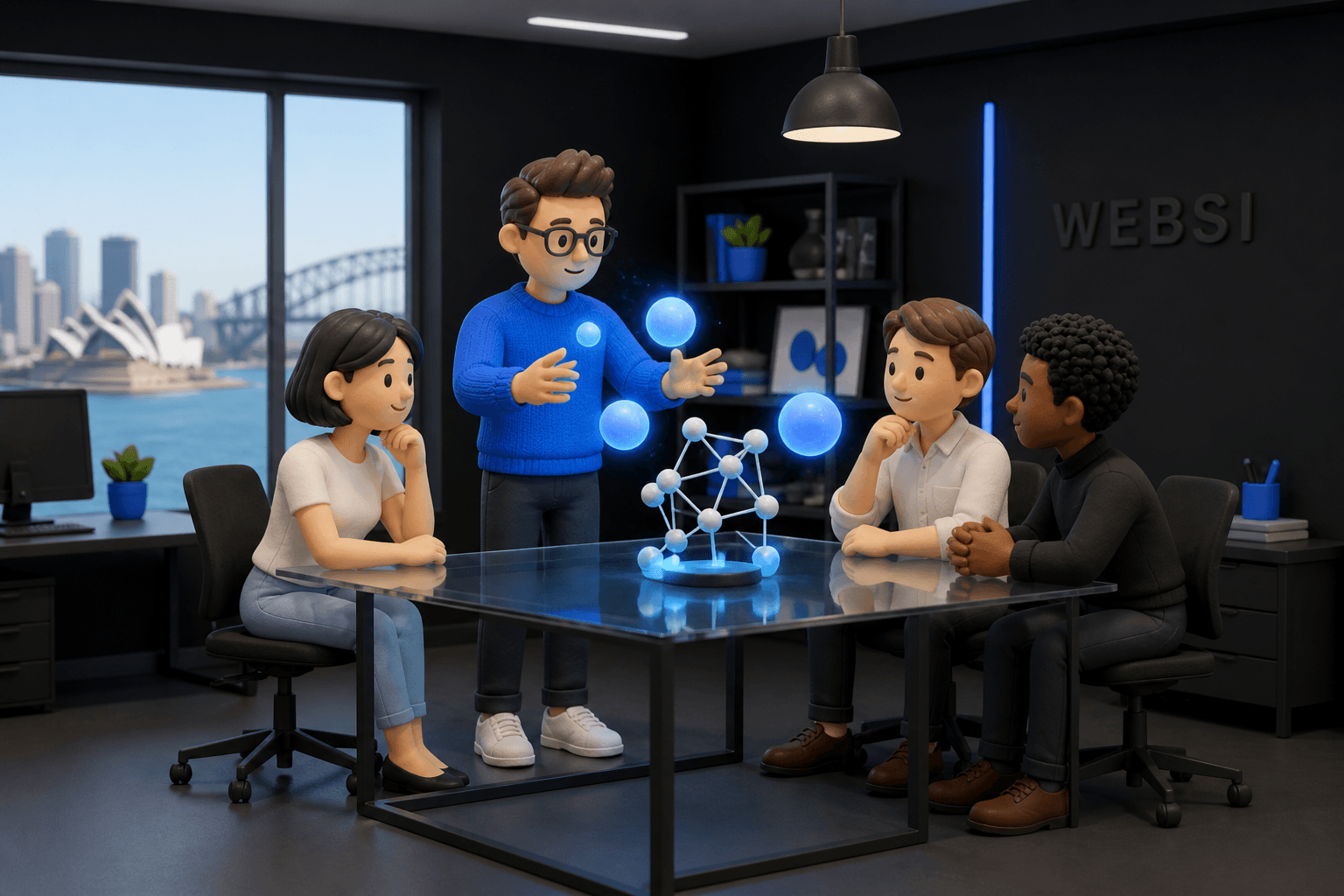 Clay-style AI workshop — reviewing abstract agent nodes